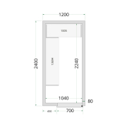 Panneaux de chambre froide 80 mm CR 120x240x220 - TEFCOLD - 44037