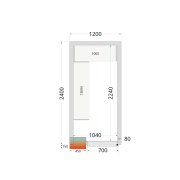 Panneaux de chambre froide 80 mm - sans plancher CR 120x240x212 NF - TEFCOLD - 44038