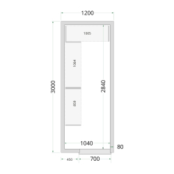 Panneaux de chambre froide 80 mm CR 120x300x220 - TEFCOLD - 44041