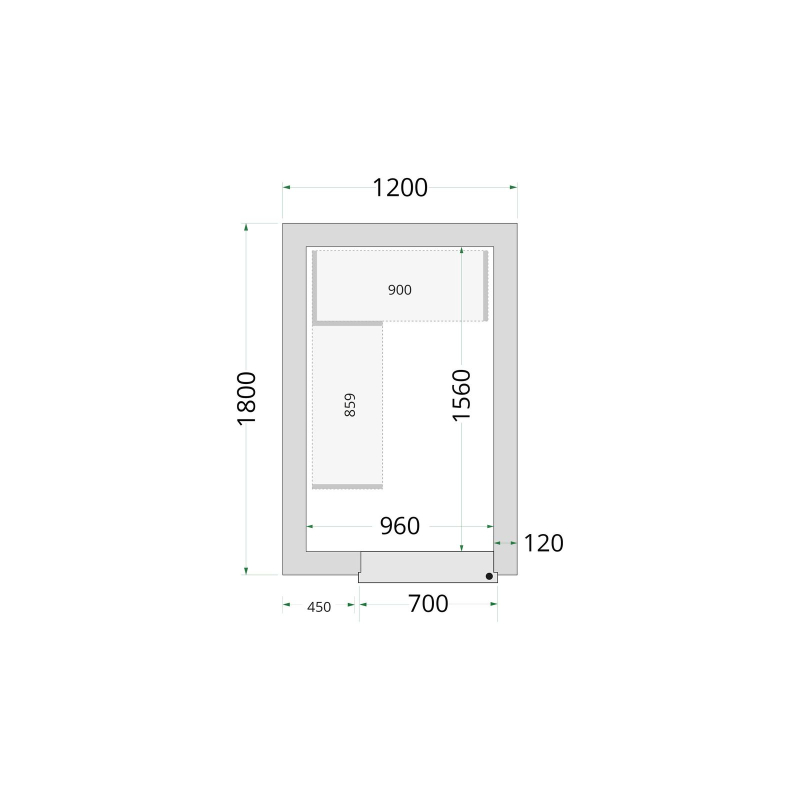 Panneaux de chambre froide 80 mm CR 150x240x220 - TEFCOLD - 44066