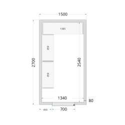 Panneaux de chambre froide 80 mm CR 150x270x220 - TEFCOLD - 44068