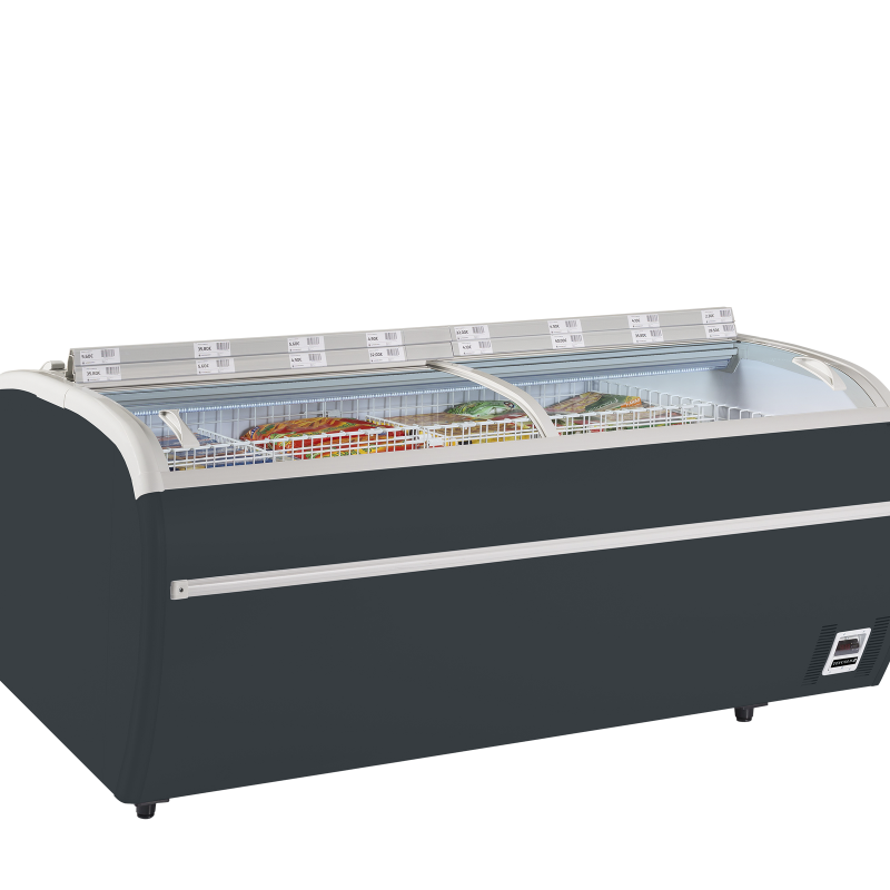 Cong&eacute;lateur de supermarch&eacute; gris TWIN 220A-F - TEFCOLD - 17331