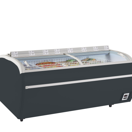 Cong&eacute;lateur de supermarch&eacute; gris TWIN 220A-F - TEFCOLD - 17331