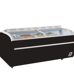 Cong&eacute;lateur de supermarch&eacute; noir TWIN 220B-F - TEFCOLD - 17332