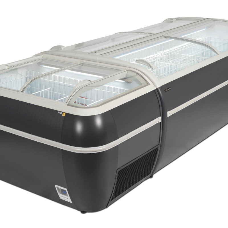 Cong&eacute;lateur de supermarch&eacute; gris TWIN HEAD A-F - TEFCOLD - 17335