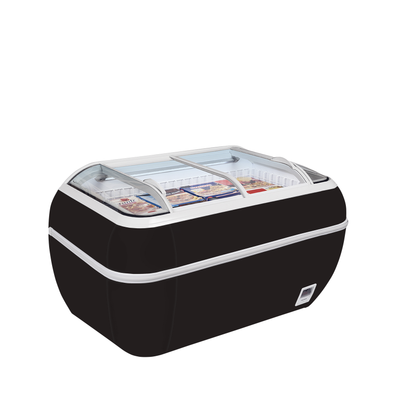 Cong&eacute;lateur de supermarch&eacute; noir TWIN HEAD B-F - TEFCOLD - 17336