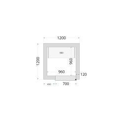 Panneaux de chambre cong&eacute;lation 120 mm CR 120x120x220 - TEFCOLD - 44134