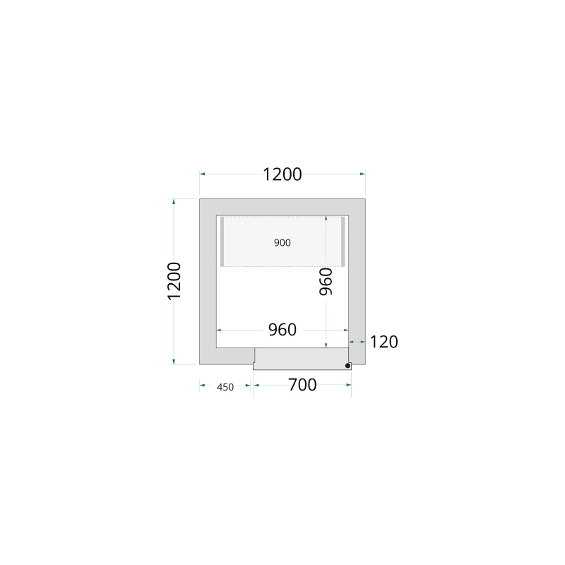 Panneaux de chambre cong&eacute;lation 120 mm CR 120x120x220 - TEFCOLD - 44134