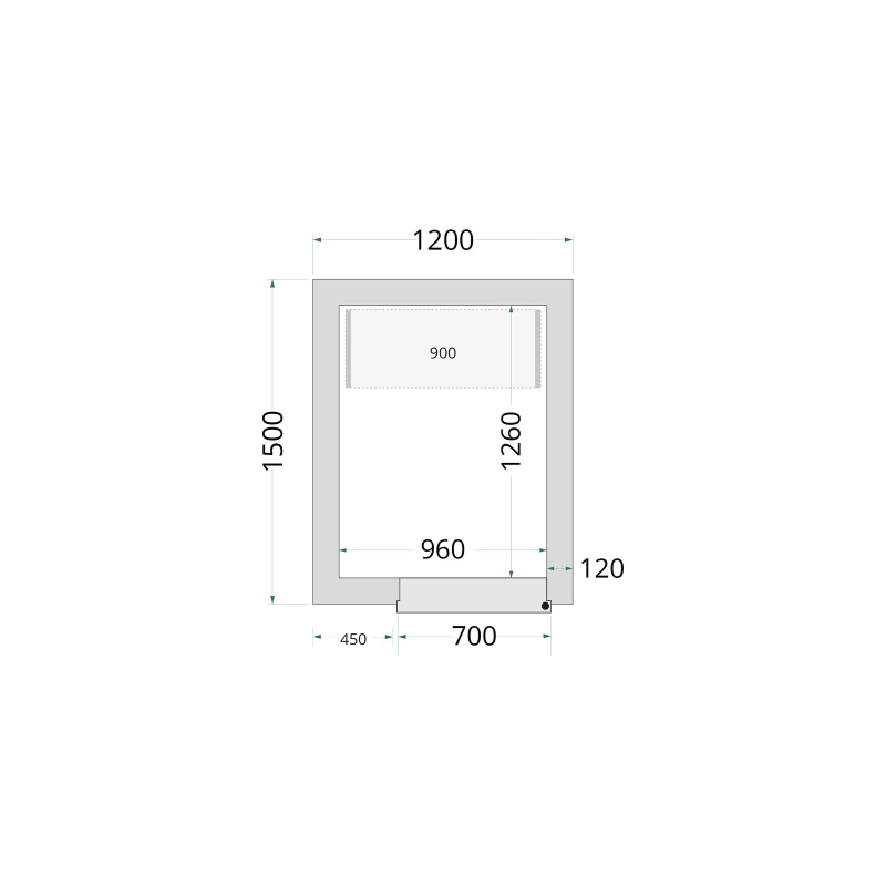 Panneaux de chambre cong&eacute;lation 120 mm CR 120x150x220 - TEFCOLD - 44135