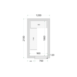 Panneaux de chambre cong&eacute;lation 120 mm CR 120x210x220 - TEFCOLD - 44137