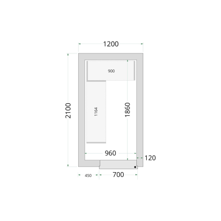 Panneaux de chambre cong&eacute;lation 120 mm CR 120x210x220 - TEFCOLD - 44137