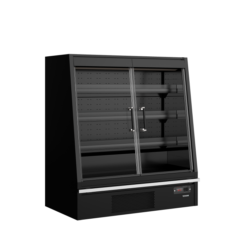 Vitrine r&eacute;frig&eacute;r&eacute;e pour supermarch&eacute; Galaxy+ GPL14FGD Black - TEFCOLD - 47722