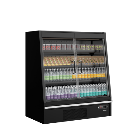 Vitrine r&eacute;frig&eacute;r&eacute;e pour supermarch&eacute; Galaxy+ GPL14FGD Black - TEFCOLD - 47722