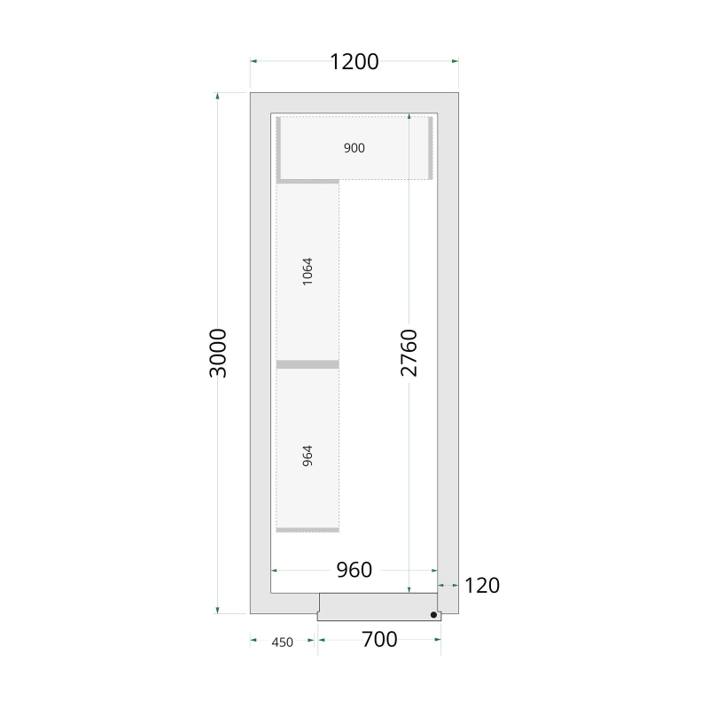 Vriescelpanelen 120 mm CR 120x300x220 - TEFCOLD - 44140