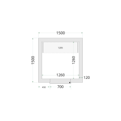 Panneaux de chambre cong&eacute;lation 120 mm CR 150x150x220 - TEFCOLD - 44141