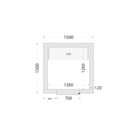 Panneaux de chambre cong&eacute;lation 120 mm CR 150x150x220 - TEFCOLD - 44141