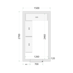 Panneaux de chambre cong&eacute;lation 120 mm CR 150x270x220 - TEFCOLD - 44145