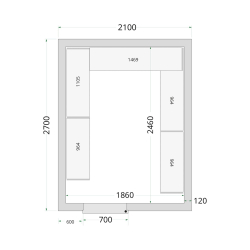 Panneaux de chambre cong&eacute;lation 120 mm CR 210x270x220 - TEFCOLD - 44154