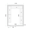 Panneaux de chambre cong&eacute;lation 120 mm CR 210x270x220 - TEFCOLD - 44154