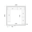 Panneaux de chambre cong&eacute;lation 120 mm CR 240x240x220 - TEFCOLD - 44156