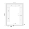 Panneaux de chambre cong&eacute;lation 120 mm CR 240x300x220 - TEFCOLD - 44158