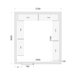 Panneaux de chambre cong&eacute;lation 120 mm CR 270x300x220 - TEFCOLD - 44160