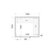 Panneaux de chambre froide 80 mm CR 180x150x220 - TEFCOLD - 44360