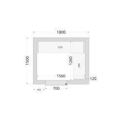 Panneaux de chambre cong&eacute;lation 120 mm CR 180x150x220 - TEFCOLD - 44363