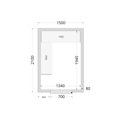 Panneaux de chambre froide 80 mm CR 150x210x220 - TEFCOLD - 41837