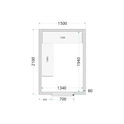 Panneaux de chambre froide 80 mm CR 150x210x220 - TEFCOLD - 41837