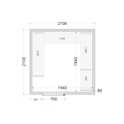 Panneaux de chambre froide 80 mm CR 210x210x220 - TEFCOLD - 41838