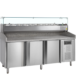Table &agrave; pizza avec module pour garniture PT1300 + GVC38-200 - TEFCOLD - 67416