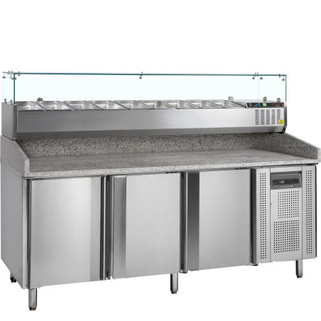 Table &agrave; pizza avec module pour garniture PT1300 + GVC38-200 - TEFCOLD - 67416
