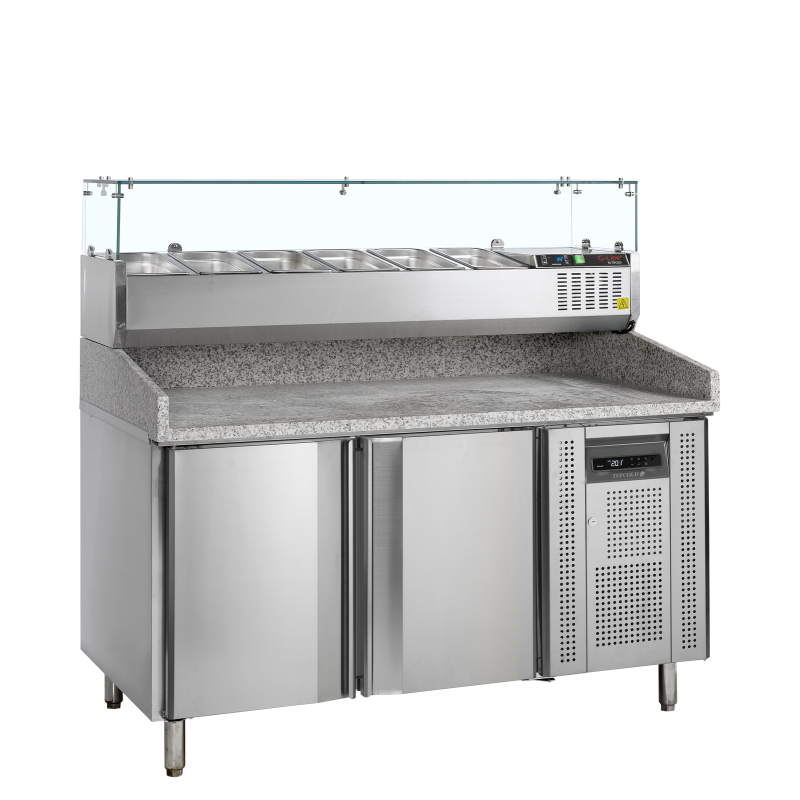 Table &agrave; pizza avec module pour garniture PT1200 + GVC38-150 - TEFCOLD - 67417