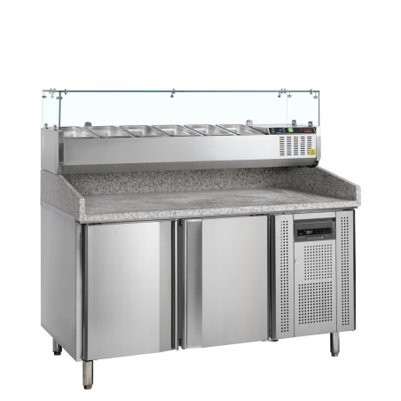 Table &agrave; pizza avec module pour garniture PT1200 + GVC38-150 - TEFCOLD - 67417