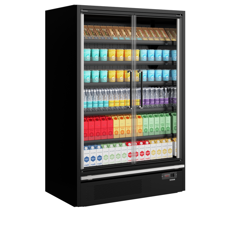 Vitrine r&eacute;frig&eacute;r&eacute;e pour supermarch&eacute; Galaxy+ GP14FGD Maxi Black - TEFCOLD - 48099