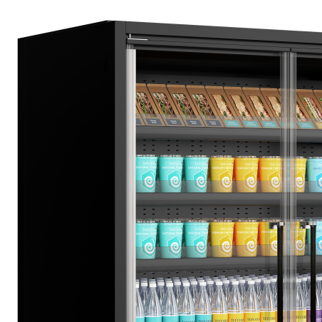 Vitrine r&eacute;frig&eacute;r&eacute;e pour supermarch&eacute; Galaxy+ GP14FGD Maxi Black - TEFCOLD - 48099