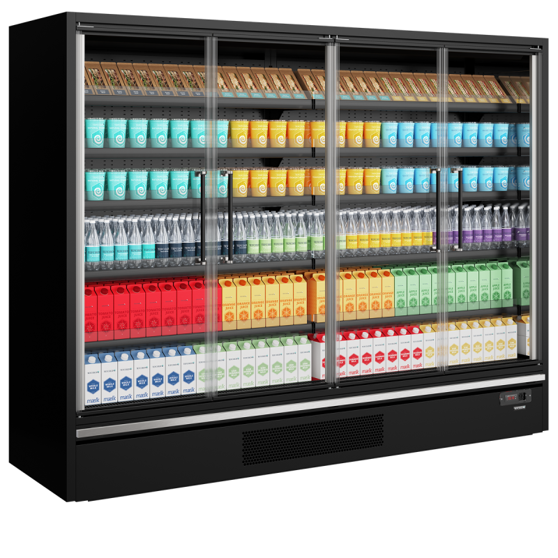 Vitrine r&eacute;frig&eacute;r&eacute;e pour supermarch&eacute; Galaxy+ GP26FGD Maxi Black - TEFCOLD - 48113