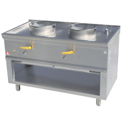 Fourneau wok 2 br&ucirc;leurs -...