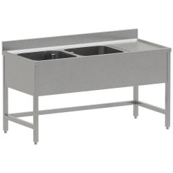 RVS spoeltafel ECO 2 bakken...