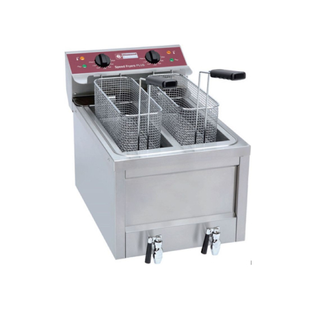 2 x 8 liter elektrische friteuse uit de Speed Fryers PLUS-reeks - FSM-2V5ET/S van Diamond