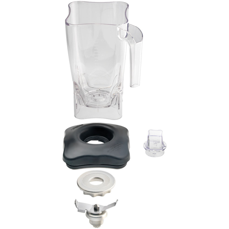Vierkante Lexan-kom 2 lt, met deksel en messen (2 lemmen) - Diamond - BAB-LXQ