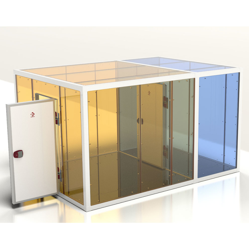 Koude kamer combi ISO 100, dim. int. 2830 x 1430 & 2830 x 1230 xh 2230 mm (9,02 + 7,76 m&sup3;) - Diamond - C1810/XBF-COMBI