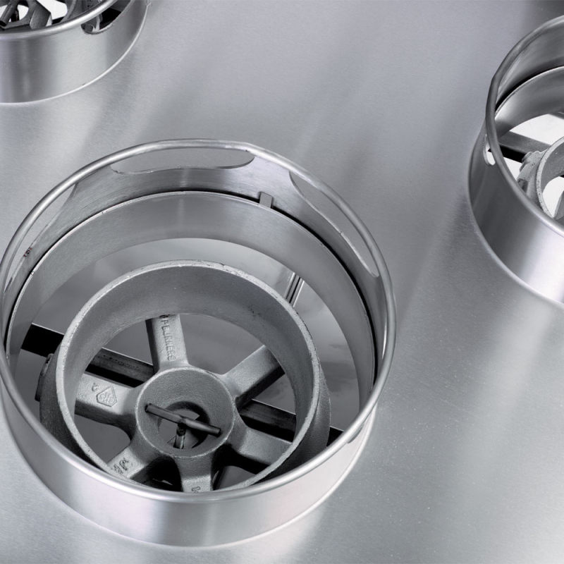 Fourneau wok 7 br&ucirc;leurs avec rideau d'eau - Diamond - CHINA/7L