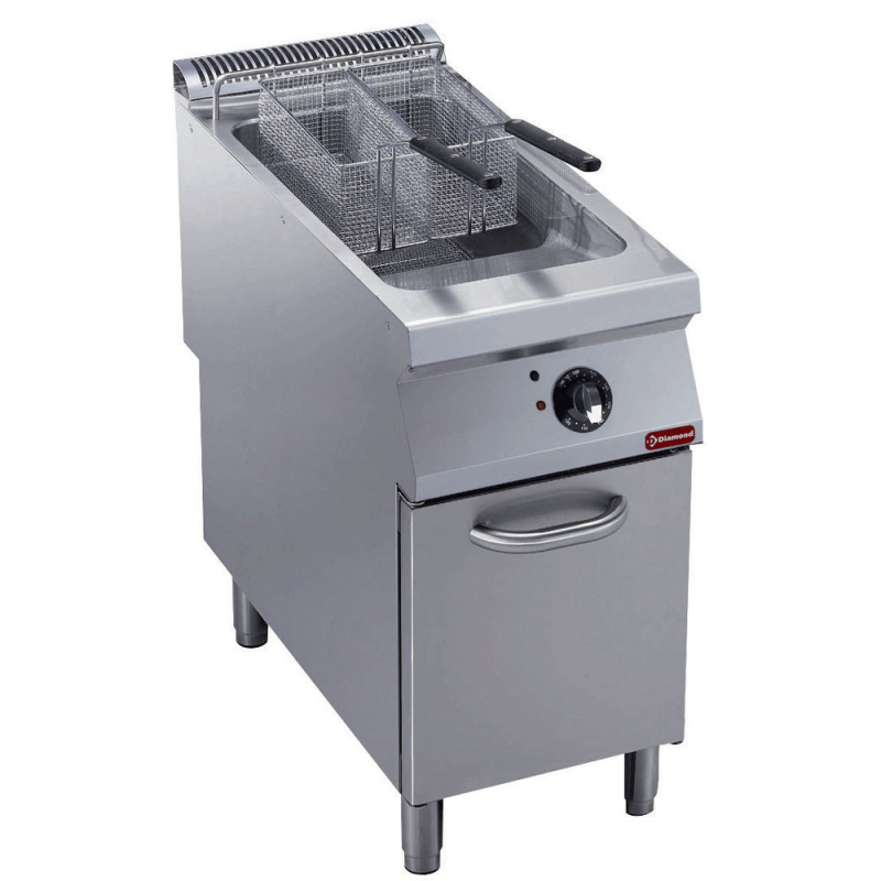 Elektrische friteuse 1 "Y"-bak 23 liter, externe branders, op kast - Diamond E22/F23A4-S