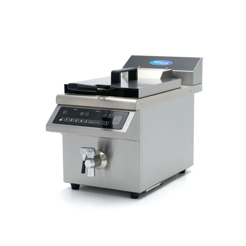 Friteuse - 8 L - 1 mand - inductie - heftsysteem - met aftapkraan - Maxima - 09371450