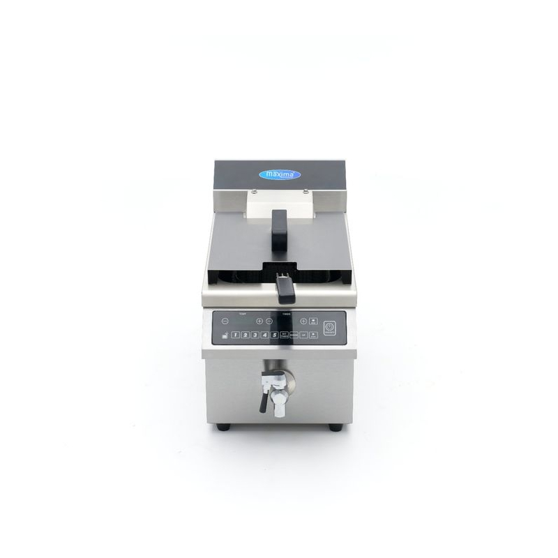 Friteuse - 8 L - 1 mand - inductie - heftsysteem - met aftapkraan - Maxima - 09371450
