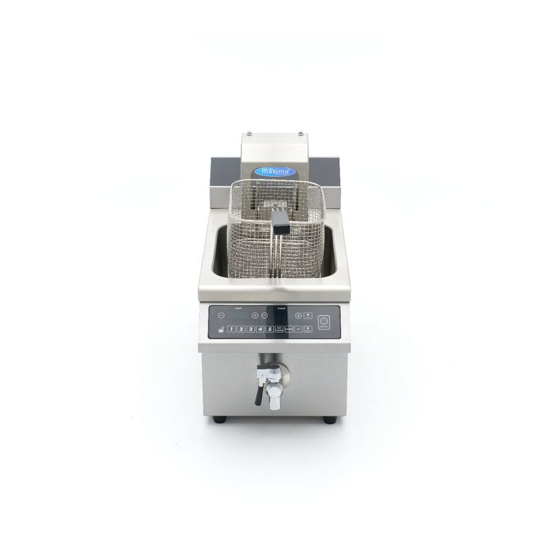 Friteuse - 8 L - 1 mand - inductie - heftsysteem - met aftapkraan - Maxima - 09371450