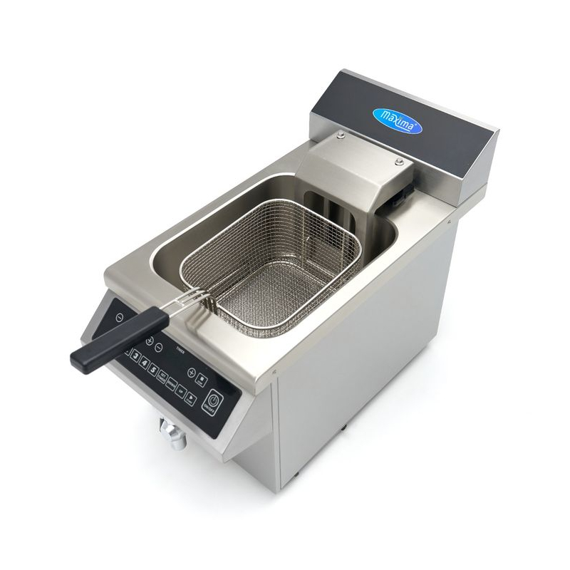 Friteuse - 8 L - 1 mand - inductie - heftsysteem - met aftapkraan - Maxima - 09371450