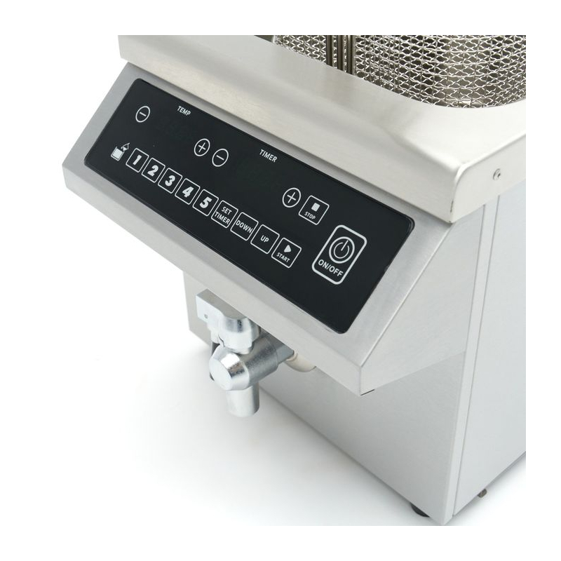 Friteuse - 8 L - 1 mand - inductie - heftsysteem - met aftapkraan - Maxima - 09371450